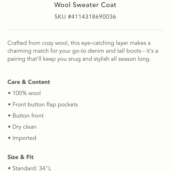 Anthropologie Wool Sweater Coat - Picture 3 of 12